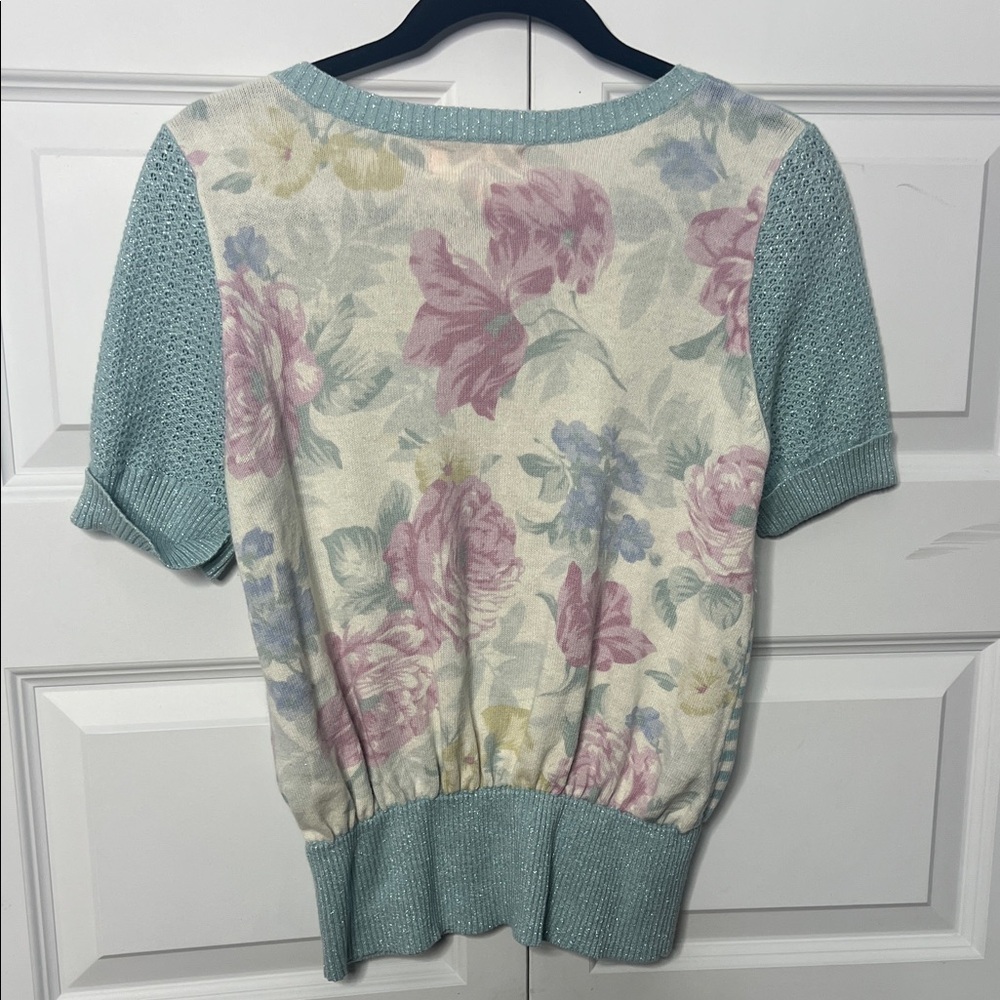 Manoush Knit Cardigan with Floral Accent - Picture 3 of 7